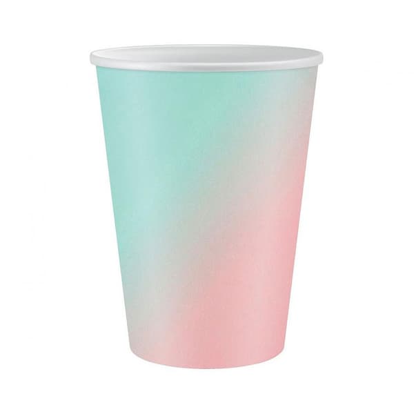Ombre pappkopp-set i färg, 6 stycken, 266 ml