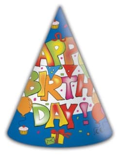 Happy Birthday Kokliko Partyhatt, Konform 6 st