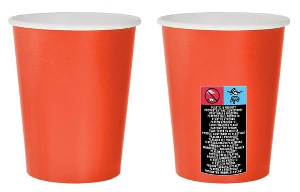 Röda Pappmuggar 14 st 270 ml - Färgade i Röd