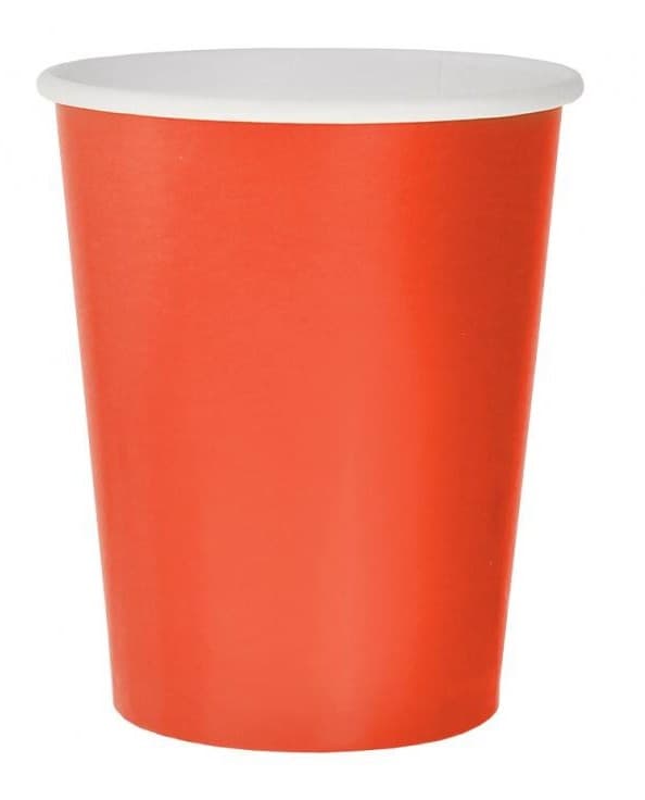 Röda Pappmuggar 14 st 270 ml - Färgade i Röd