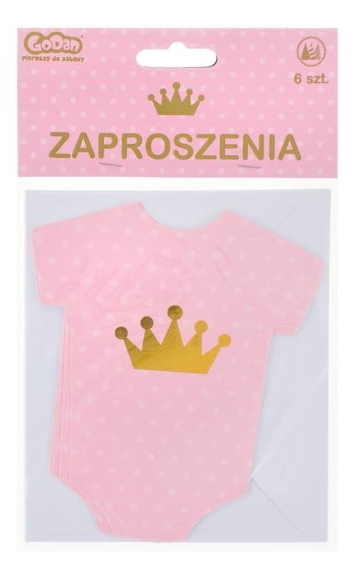 Inbjudningsset för babyflickor, rosa, 6 delar