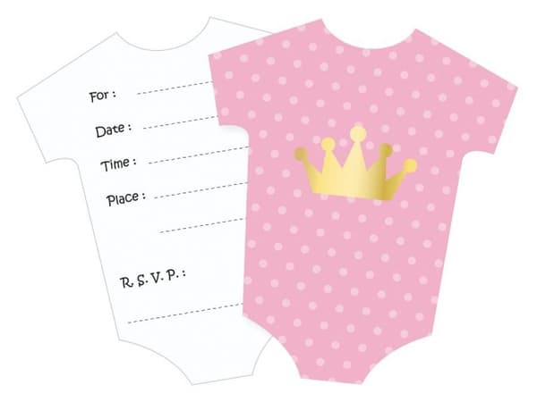 Inbjudningsset för babyflickor, rosa, 6 delar