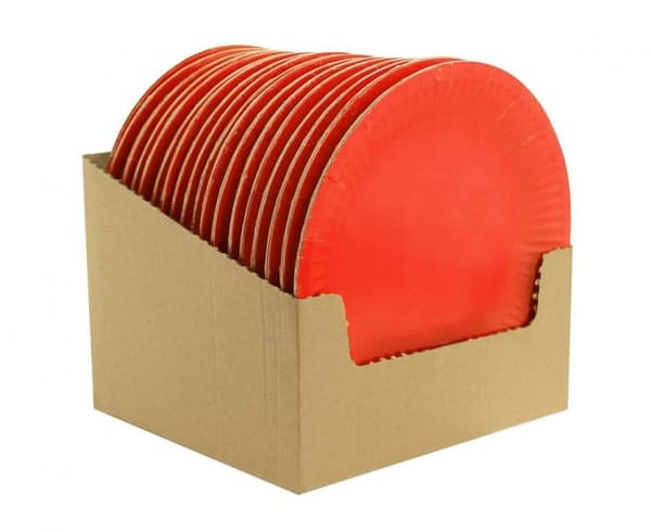 Röda Papptallrikar Set om 6, 18 cm