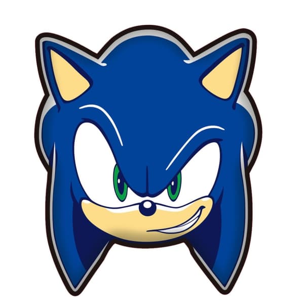 Sonic a sündisznó smygar-formad kudde, dekorativ kudde 29x35 cm