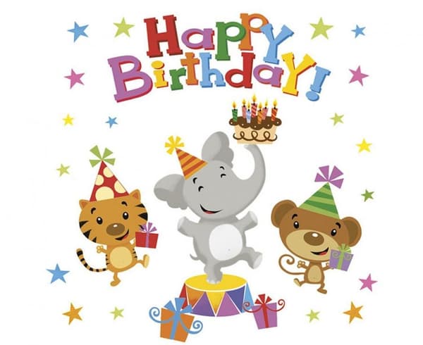 Happy Birthday Djurservetter 20 st 33x33 cm