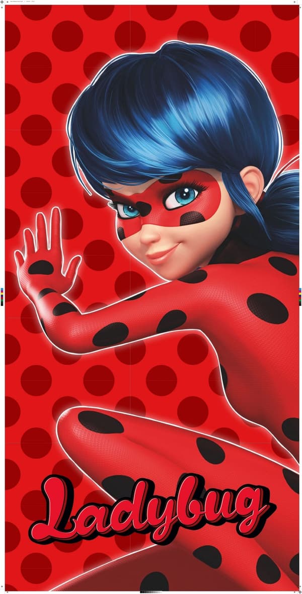 Miraculous Ladybug badhandduk, strandhandduk 70x140 cm