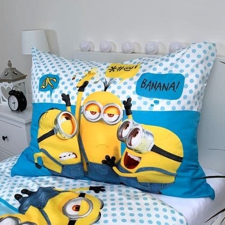 Minions blå sängkläder set 140×200 cm, 70×90 cm mikrofiber