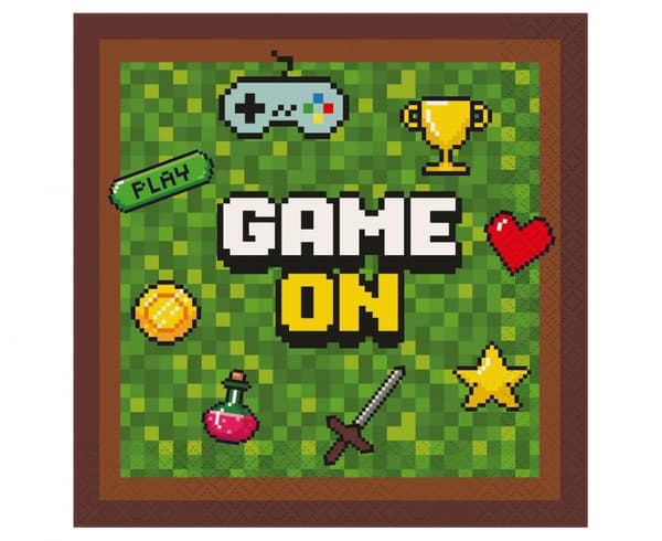 Gamer Game On servettset 20 st 33x33 cm