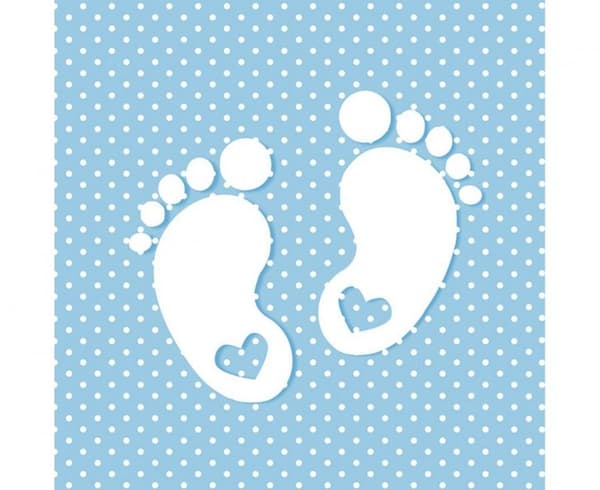 Baby Little Feet Blå Babyservett, 20-pack, 33x33 cm
