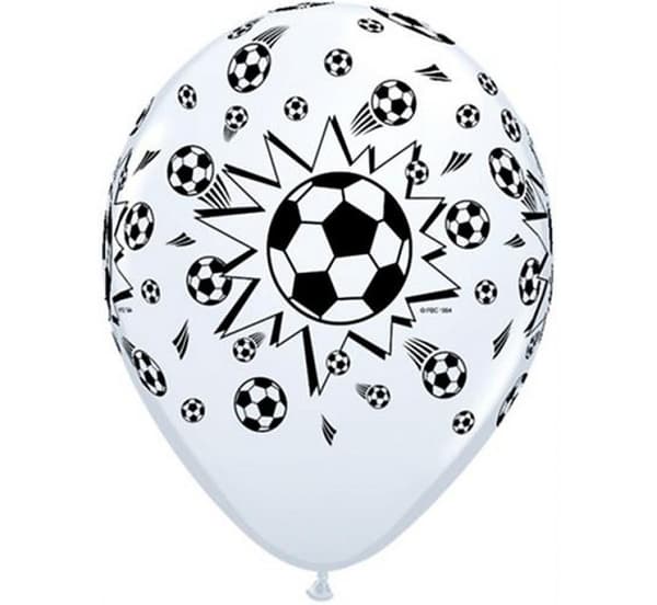 Vit fotboll, 6 st ballonger, 11 tum (28 cm)