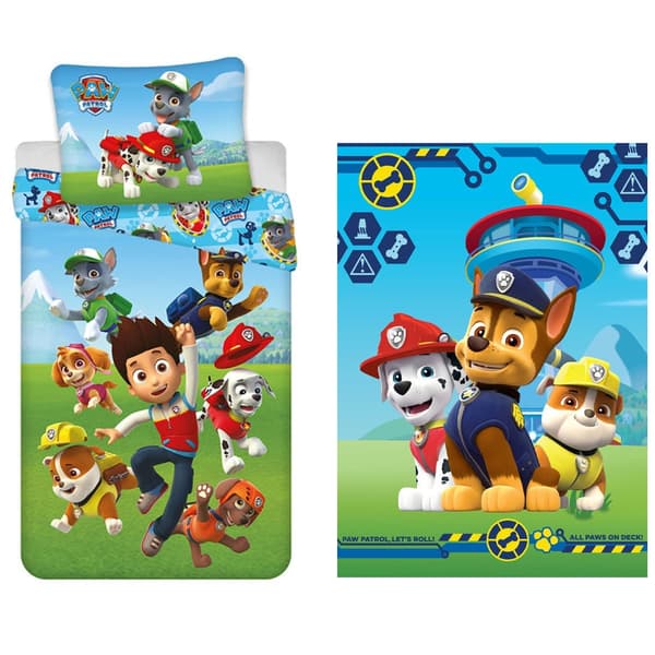 Paw Patrol Squad barnens sängkläder och fleecefiltset