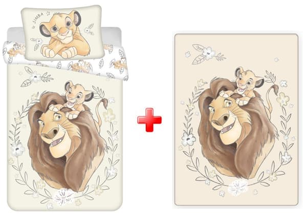 Barnset med duvetöverdrag och fleecefilt - Disney Lejonkungen Simba