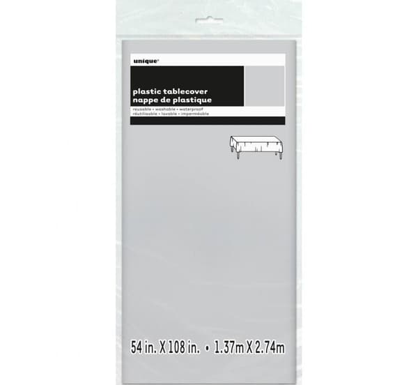 Silverfärgad plastduk 137x274 cm
