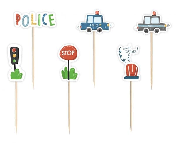 Dekorativt klistermärkesset med 6 Police Beep-sticks