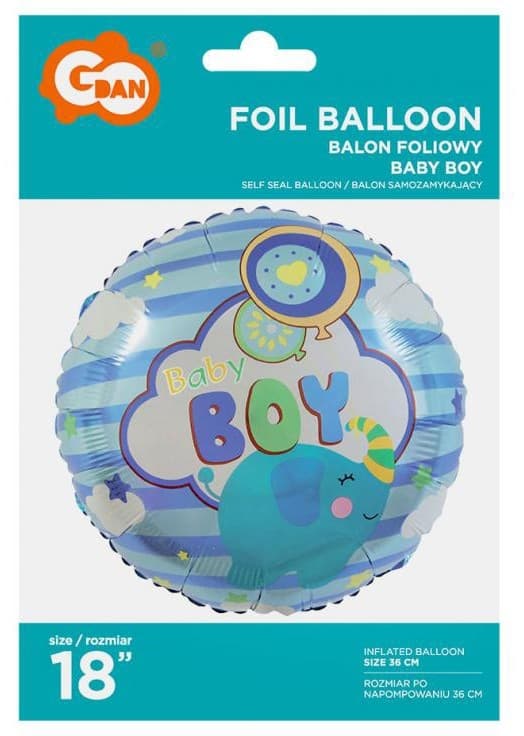 Folieballong 36 cm - Grattis på födelsedagen, lilla pojke