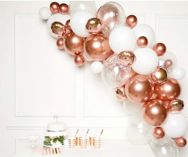 Ballonggirlang i roséguld - 66 delar