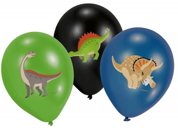 Dinosaurier Ballonger, 6 stycken 11 tum (27,5 cm)