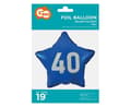 Miniatyrbilde 2 av 2: Happy Birthday Blue 40 Star Folieballong 44 cm
