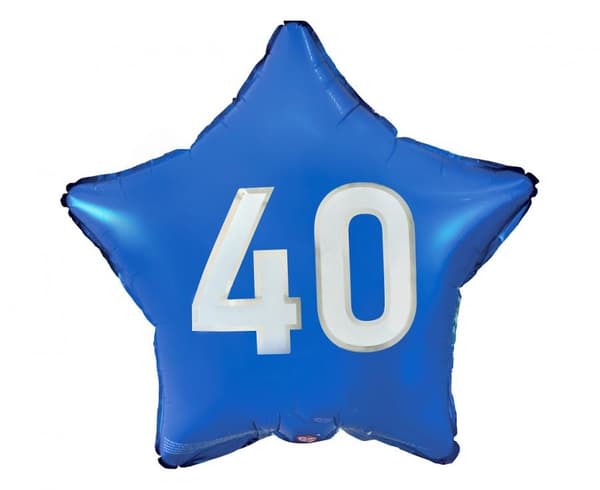 Happy Birthday Blue 40 Star Folieballong 44 cm