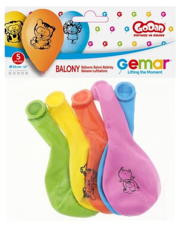 Jungle djurballonger, 5 st 12 tum (30 cm)
