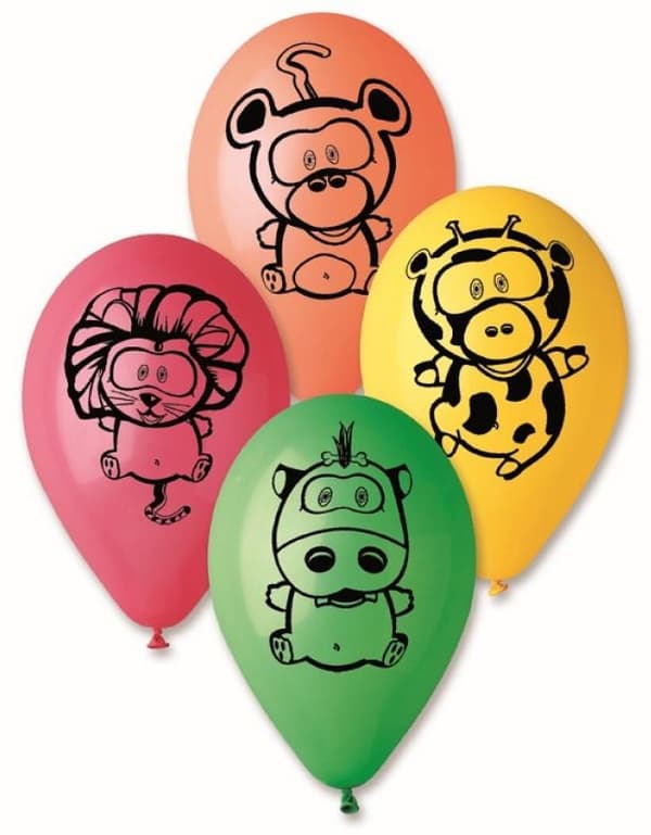 Jungle djurballonger, 5 st 12 tum (30 cm)
