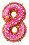 Miniatyrbild 1 av 2: Nummerballong 8 i cookie-mönster, folie - 78 cm