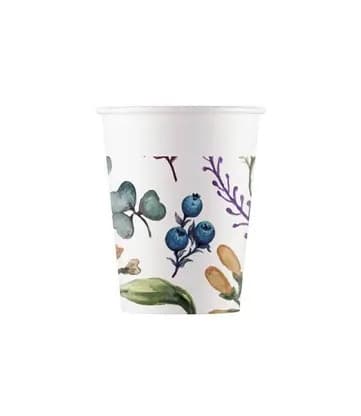 Pappersmuggset med blommor och örter, 8 st, 200 ml