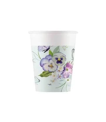 Pappermuggar Butterfly Turquoise 8 st 200 ml