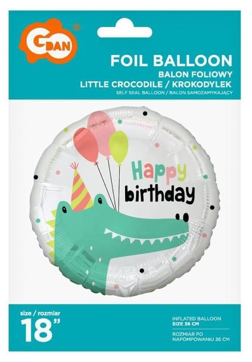 Crocodile Happy Birthday folieballong 36 cm
