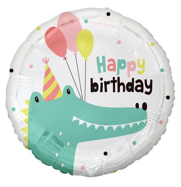 Crocodile Happy Birthday folieballong 36 cm