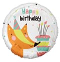 Miniatyrbild 1 av 2: Happy Birthday Fox Folieballong 36 cm