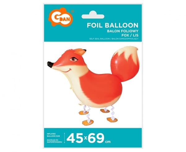 Fox Fox, gående folieballong 69 cm