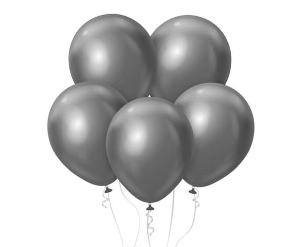 Platinagrå färg, grå ballonger, 7 stycken 30 cm (12 tum)