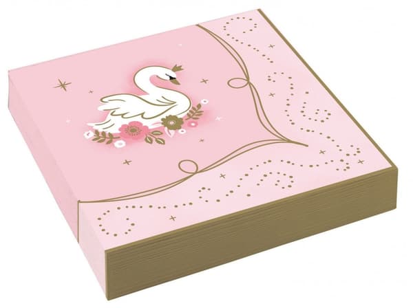 Princess Swan servetter 16 st 33x33 cm