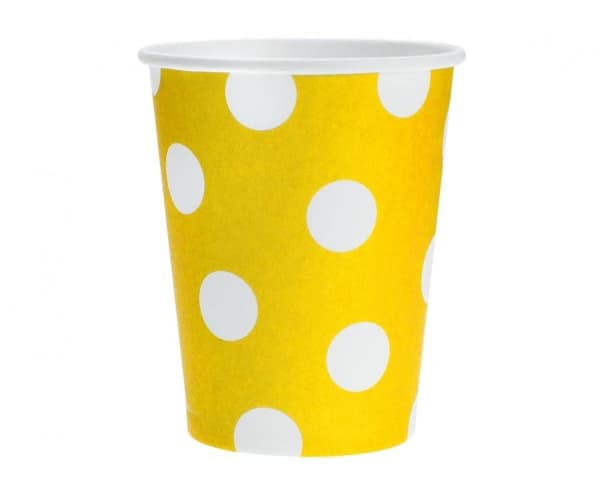 Gula Pappersmuggar med Prickar, 6 st, 270 ml