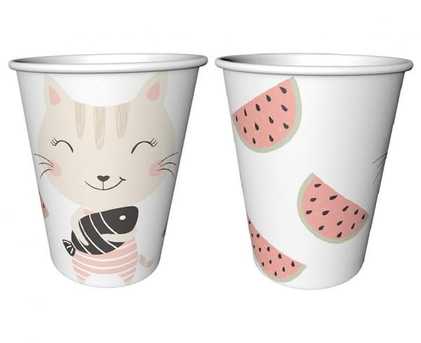 Pappersmuggar Cat Lovely Friends 6 st 240 ml