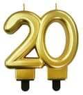 Miniatyrbillede 1 af 2: Bakelseljus nummer 20 guld färg