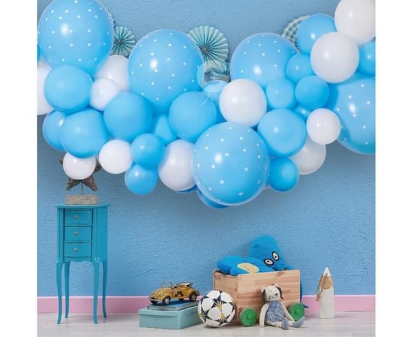 Ballonggirlangset Baby Baby Blå Blå, 65 delar