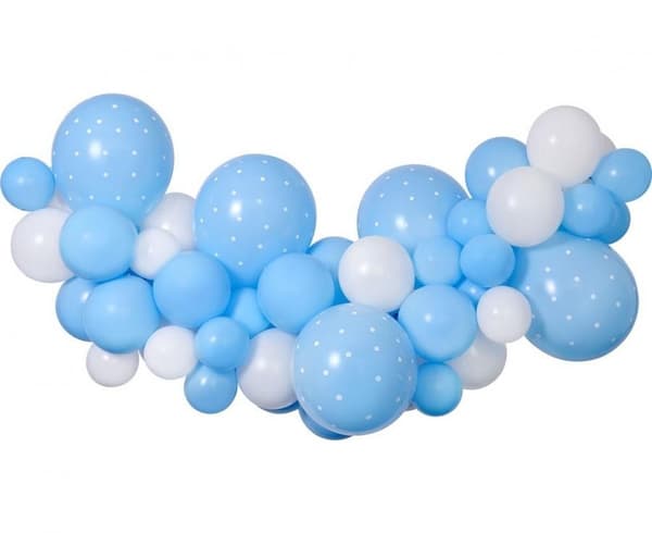 Ballonggirlangset Baby Baby Blå Blå, 65 delar