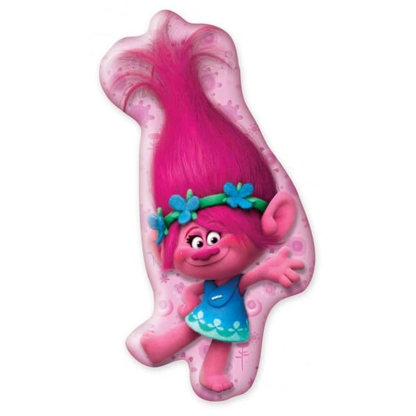 Dekorativ kudde i form av Poppy från Trolls, 21x40 cm