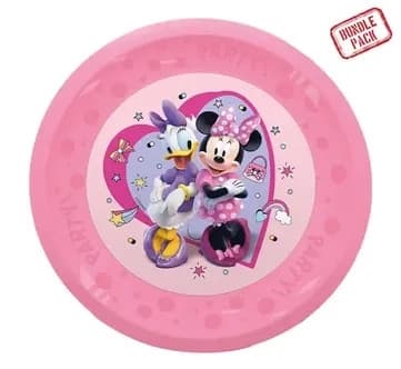 Set med 4 stycken Disney Minnie Junior mikropremium plastmattallrikar, 21 cm