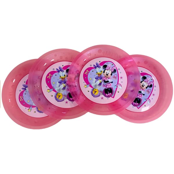 Set med 4 stycken Disney Minnie Junior mikropremium plastmattallrikar, 21 cm