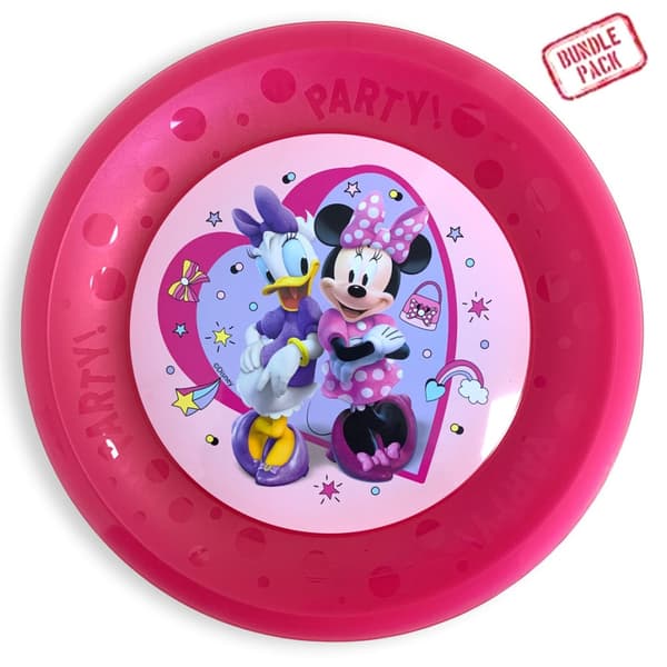 Set med 4 stycken Disney Minnie Junior mikropremium plastmattallrikar, 21 cm
