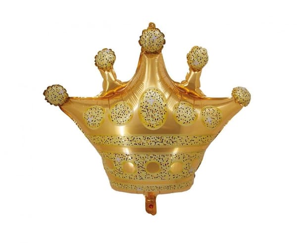 Foliebalon i guld med krona för fest, 66 cm