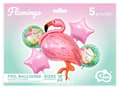 Miniatyrbillede 2 af 3: Set med 5 folieballonger i form av rosa flamingos
