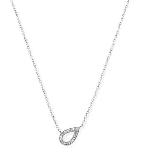 Victoria silverfärgad halsband med vita stenar