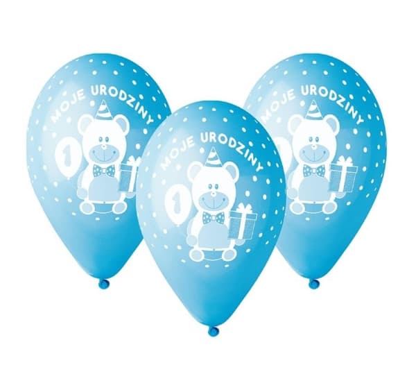 Grattis på födelsedagen - Min 1:a födelsedagsballong, set om 5 ballonger, 30 cm (12 tum)