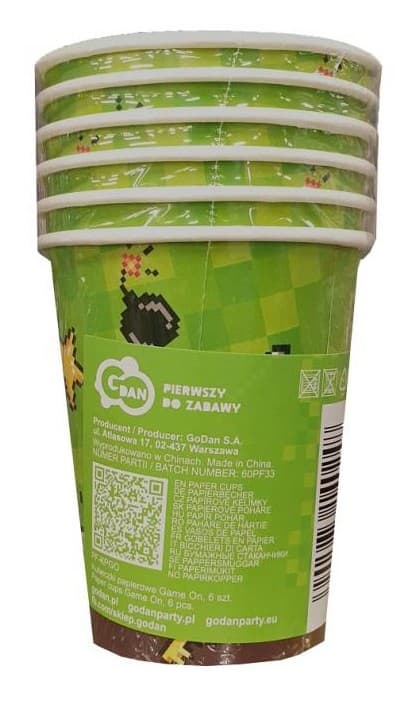 Pappersmuggar för gamer - Set med 6 stycken, 200 ml