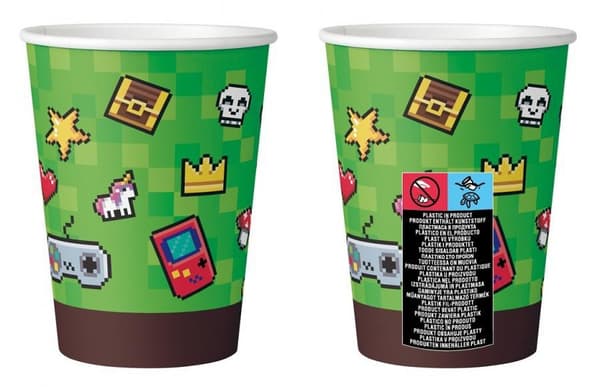 Pappersmuggar för gamer - Set med 6 stycken, 200 ml