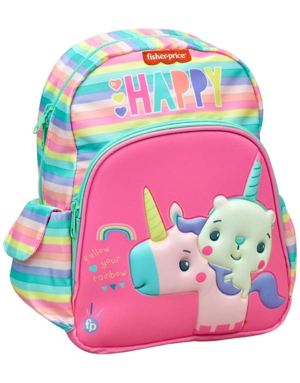 Fisher-Price ryggsäck med unicorn och djur, 31 cm